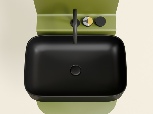 Раковина накладная прямоугольная Ceramica Nova Element CN6053MB фарфор цвет черный матовый