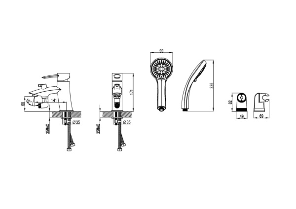 Смеситель для ванны Lemark Atlantiss LM3215C  
 хром