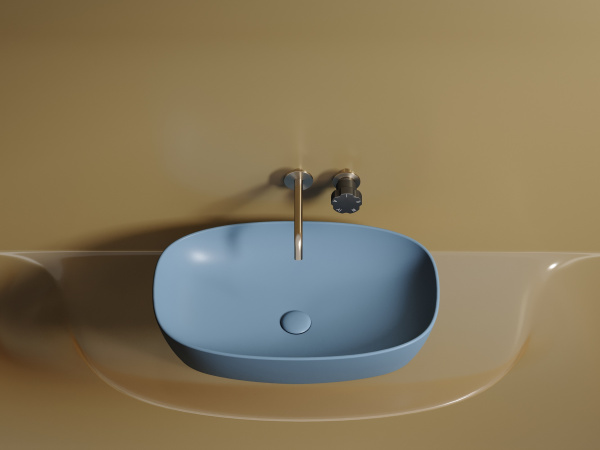 Раковина накладная овальная Ceramica Nova Element CN6049ML фарфор цвет голубой матовый