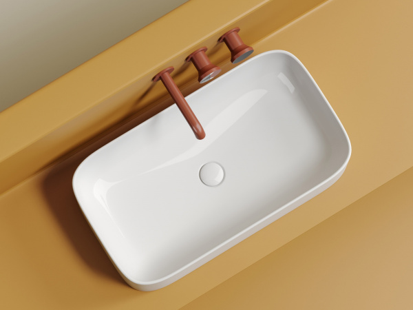 Раковина накладная прямоугольная Ceramica Nova Element CN6054 фарфор цвет белый