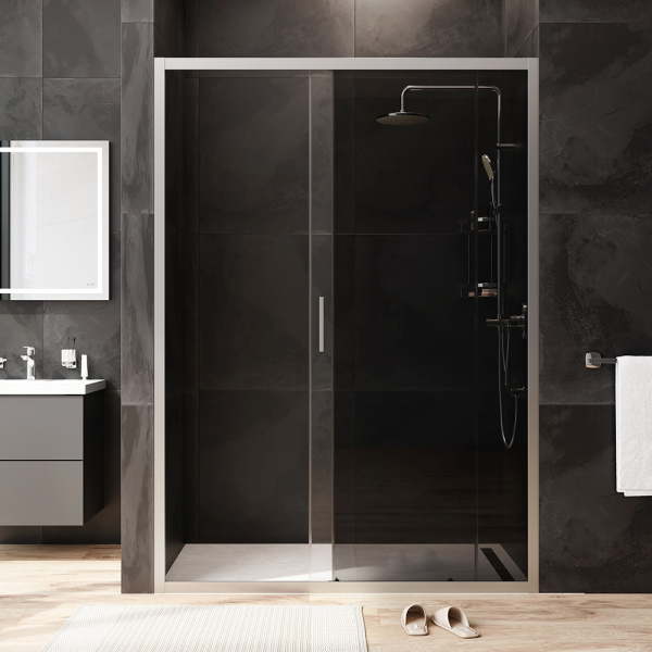 Душевая дверь Am.Pm Gem W90G-140-1-195MG 140 см стекла прозрачные тонированные, профиль хром