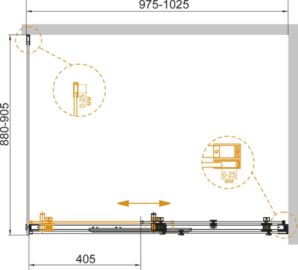 Душевой угол Cezares STYLUS-SOFT-AH-1-100/90-C-Cr 100x90