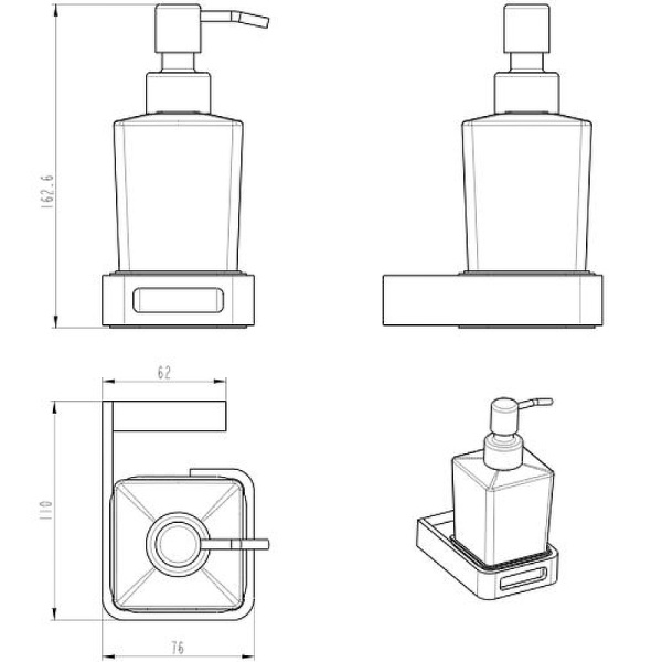 Диспенсер для мыла Boheme Q 10957-CR-B