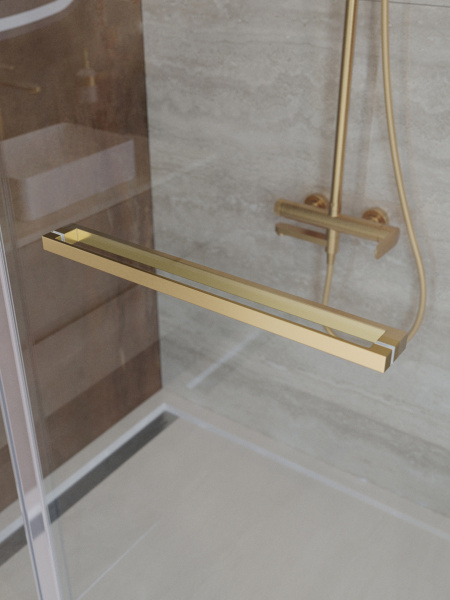 Душевая дверь складная Cezares Lux LUX-B-FS-11-120-C-BORO 120 см стекла прозрачные профиль брашированное золото