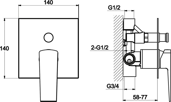 Смеситель для душа BelBagno Arlie ARL-BASM-CRM  
 хром