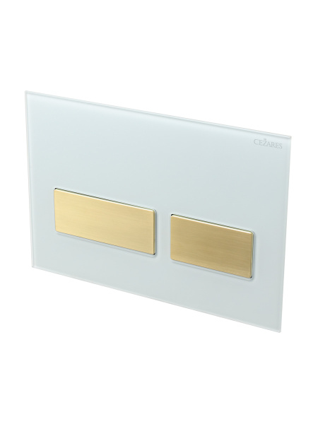 Кнопка смыва механическая Cezares Lux LUX-GB-2-BORO цвет белый-золото
