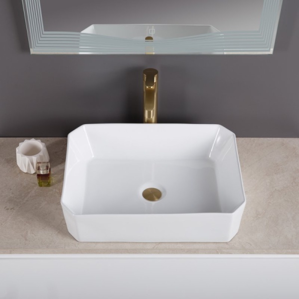 Раковина накладная нестандартная BelBagno  BB1386 фаянс цвет белый