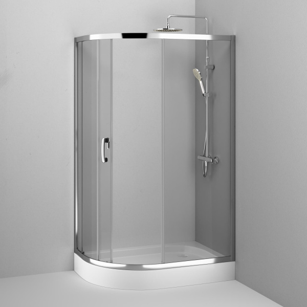 Душевой угол Am.Pm Like W83G-302U120CT прямоугольная-асимметричная  стекла прозрачные, профиль хром