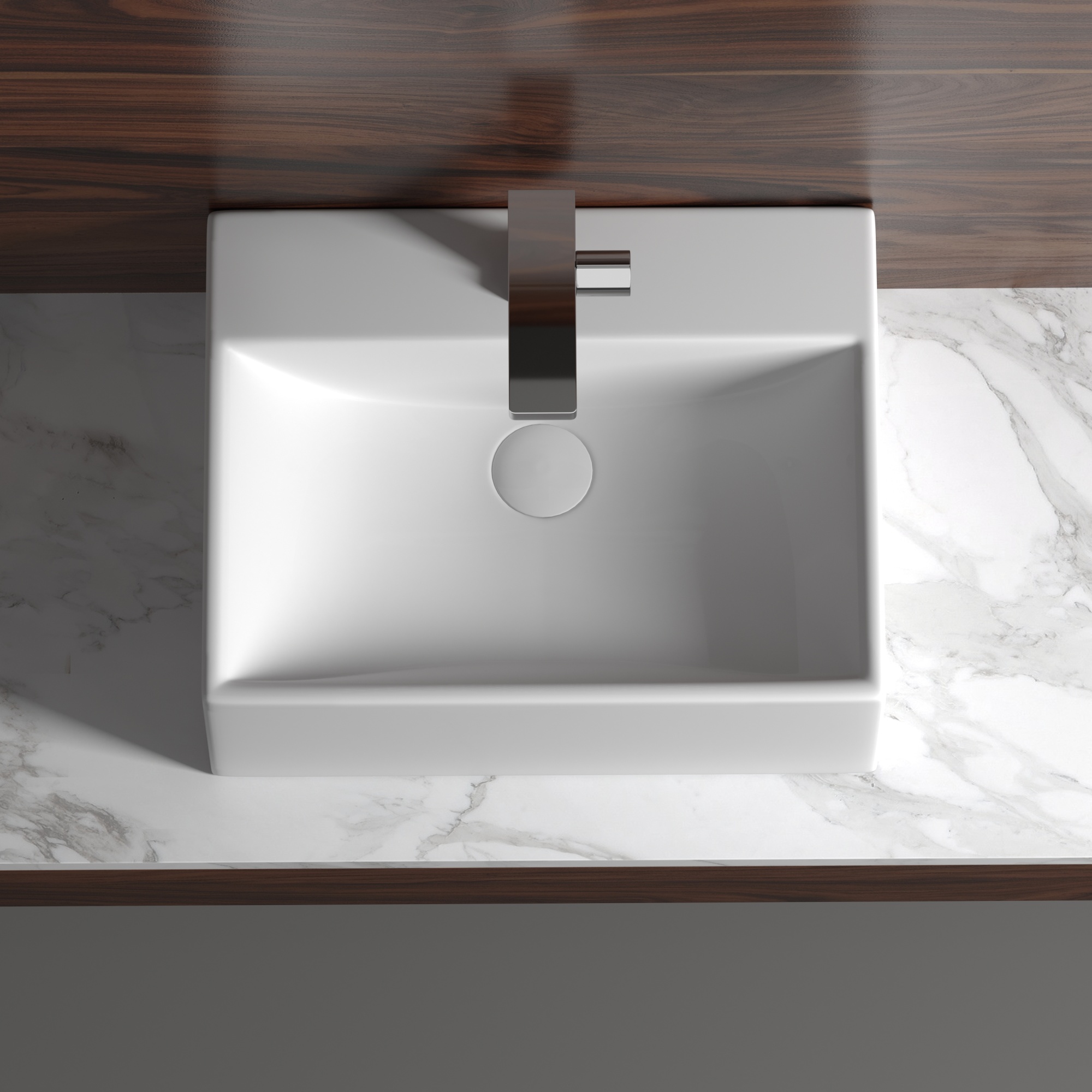Раковина накладная прямоугольная Ceramica Nova Element CN6040 фарфор цвет белый