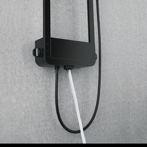 Душевая система со смесителем Black&White Seasons W1020 монтаж настенная без термостата черная матовая