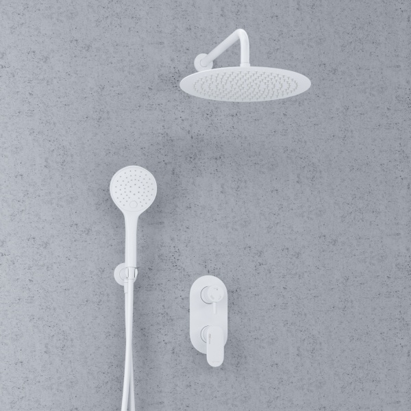 Душевая система со смесителем Wasserkraft  A85155 монтаж встраиваемая в стену без термостата белый