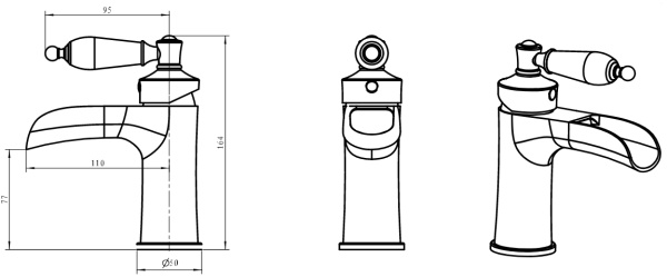 Смеситель для раковины Boheme Vogue Crystal 211-CRST 
