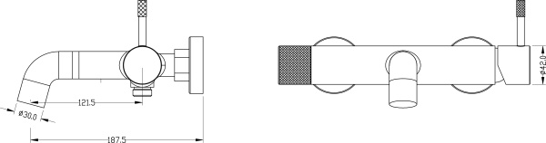 Смеситель для ванны или душа Boheme Uno 463-WCR настенный 
без термостата белый/хром