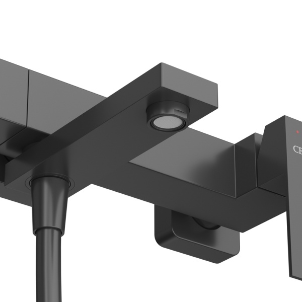 Смеситель для ванны или душа Cezares Slider SLIDER-VD-NOP настенный 
без термостата черный матовый