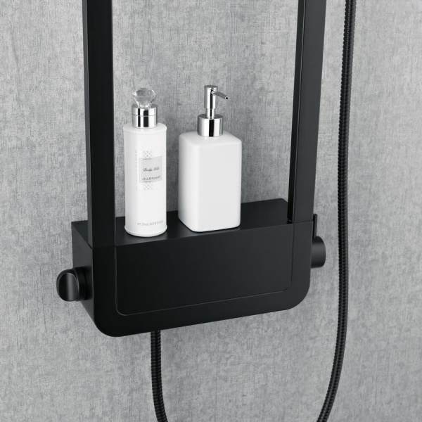 Душевая система со смесителем Black&White Seasons W1020 монтаж настенная без термостата черная матовая