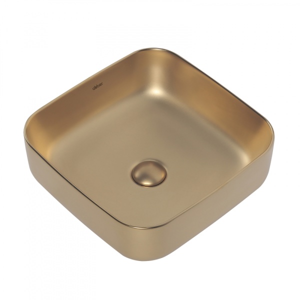 Раковина накладная квадратная  Abber Rechteck AC2211MMG фаянс цвет матовое золото