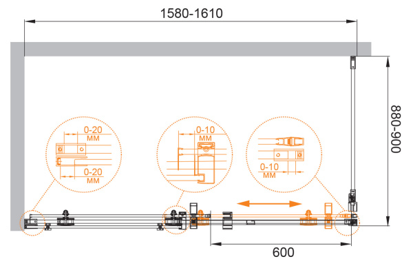 Душевой угол Cezares Stylus M STYLUS-O-M-AH-1-160/90-C-Cr прямоугольный 160x90 стекла прозрачные, профиль хром