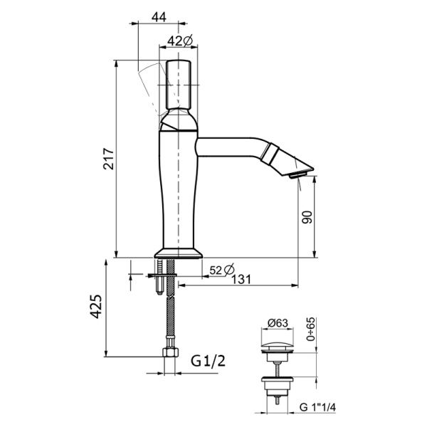 Смеситель для раковины Webert Opera OA830102560 черный