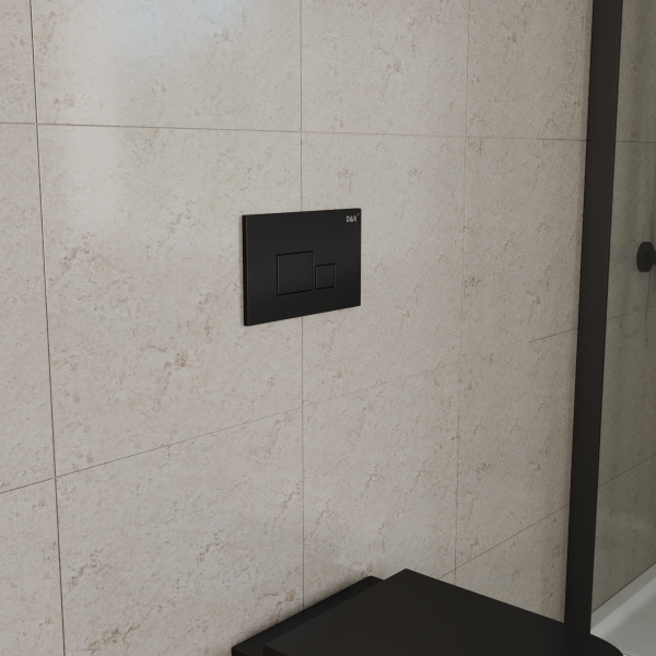 Кнопка смыва механическая D&amp;K Quadro DB1519025 цвет черный матовый