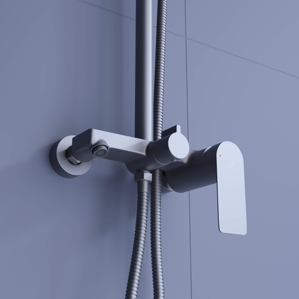 Душевая система со смесителем RGW Shower Panels 59140127-11 монтаж настенная без термостата серый