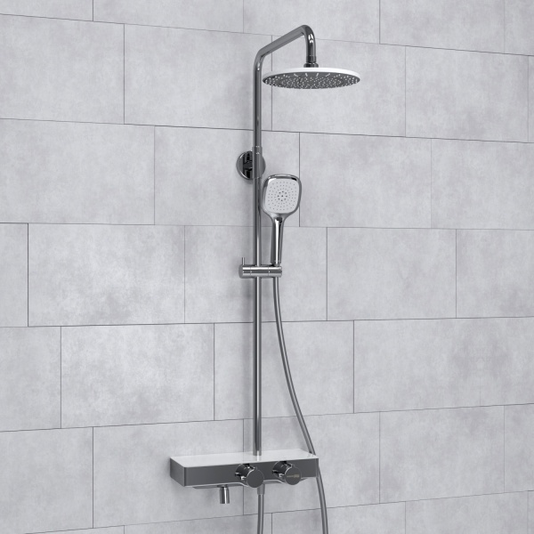 Душевая система со смесителем Wasserkraft  A113.067.065.CH Thermo монтаж настенная с термостатом хром