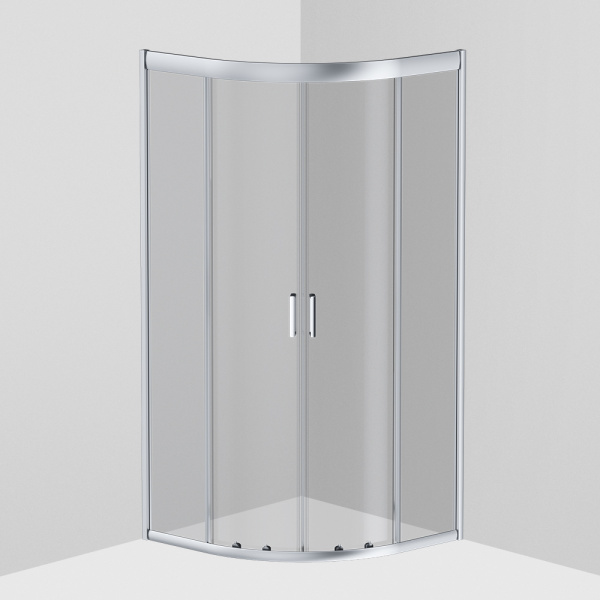 Душевой угол Am.Pm Gem W90G-401-090WT четверть круга  стекла прозрачные, профиль серебро