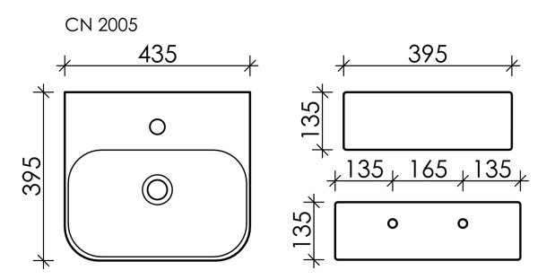Раковина подвесная прямоугольная Ceramica Nova Aura CN2005 фарфор цвет белый