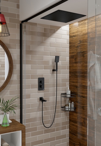 Душевая система со смесителем Timo Petruma SX-5019/03SM монтаж встраиваемая в стену с термостатом черный