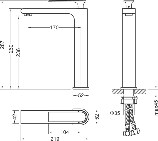 Смеситель для раковины Timo Anni 2711/03F черный матовый