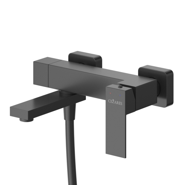 Смеситель для ванны или душа Cezares Slider SLIDER-VD-NOP настенный 
без термостата черный матовый
