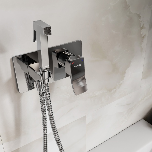 Гигиенический душ Wasserkraft Aller 10638 встраиваемый в стену хром