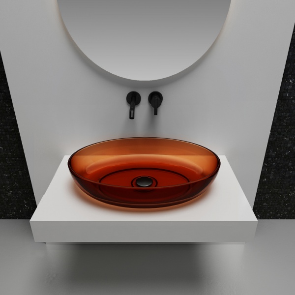 Раковина  овальная Abber Kristall AT2801Opal полиэфирная смола цвет коричневый