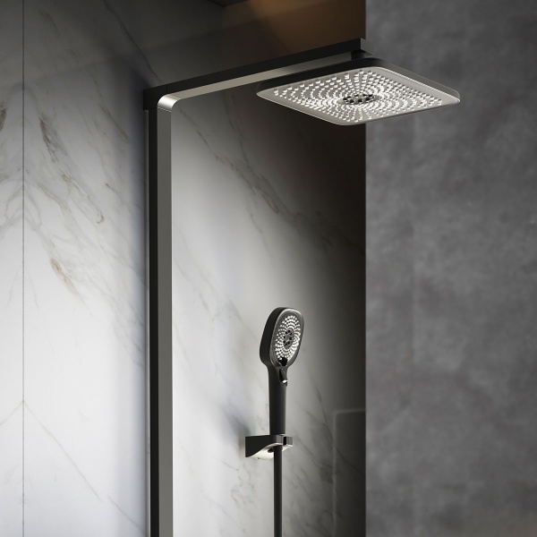 Душевая система со смесителем Vincea Inspire VSFS-3I13TMB монтаж настенная с термостатом матовый черный