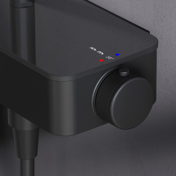 Душевая система со смесителем Am.Pm Inspire V2.0 F0750A522 монтаж настенная с термостатом черный