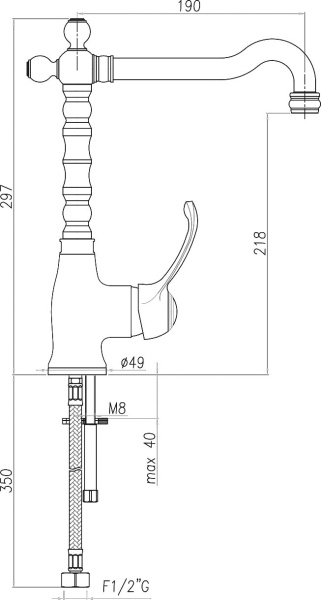 Смеситель для раковины Webert Aurora AU831802015 хром