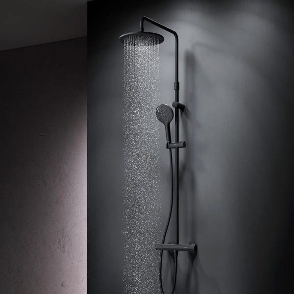Душевая система со смесителем Am.Pm Like F0780422 монтаж настенная с термостатом черный