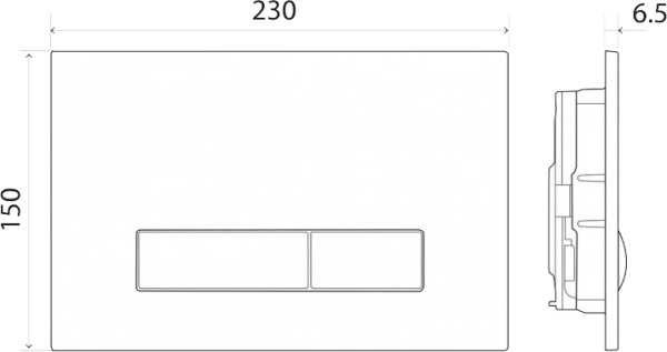 Кнопка смыва BelBagno Genova BB021-GV-NERO.M цвет черный матовый