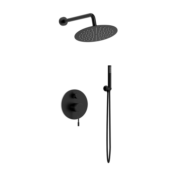 Душевая система со смесителем Vincea Desire VSFW-1D1MB монтаж встраиваемая в стену без термостата черный
