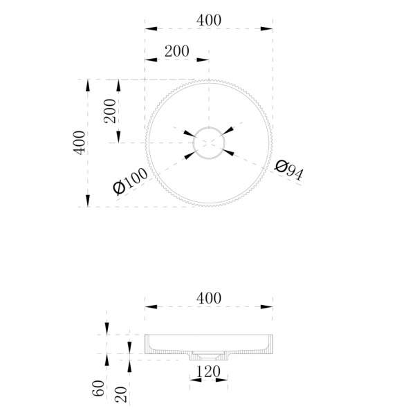 Раковина  круглая Abber STEIN AS2604 искусственный камень цвет белый матовый