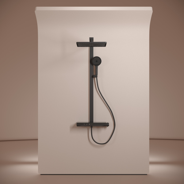 Душевая система со смесителем Sancos Vos SC6100MB монтаж настенная с термостатом черный матовый