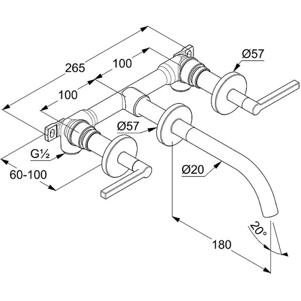 Смеситель для раковины Kludi Nova Fonte 201443915 черный