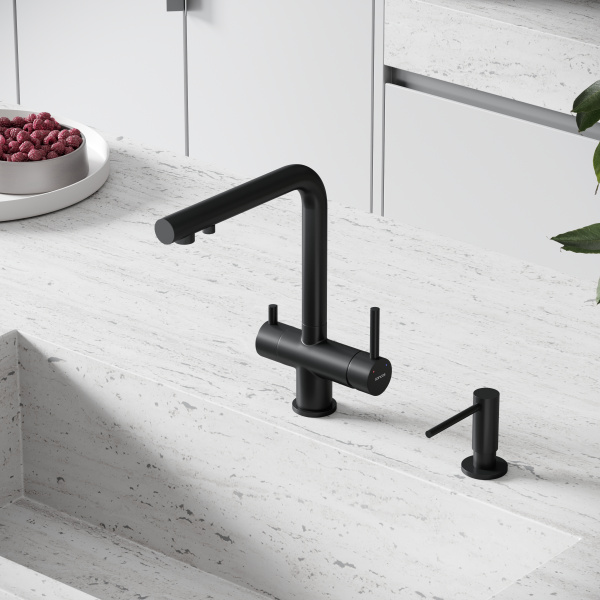 Смеситель для кухни Sancos Foster SC4014MB с подключением к фильтру черный матовый