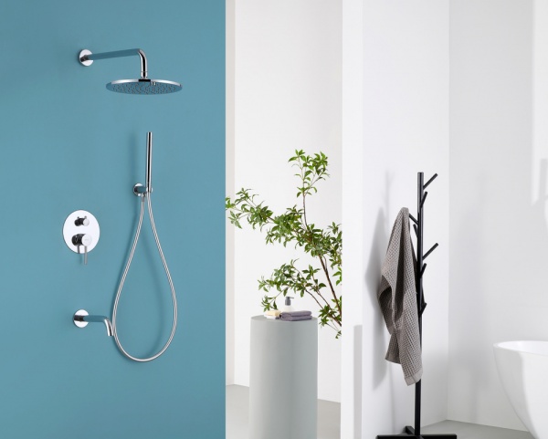 Душевая система со смесителем Abber Kreis AF8117 монтаж встраиваемая в стену без термостата хром