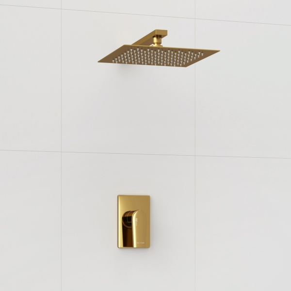 Душевая система со смесителем Wasserkraft Aisch 5500 A55180 монтаж встраиваемая в стену без термостата золото