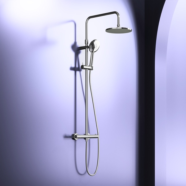 Душевая система со смесителем Damixa Option DX218091000 монтаж настенная с термостатом хром