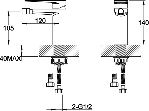 Смеситель для биде BelBagno Carin CAR-BD-CRM латунь хром