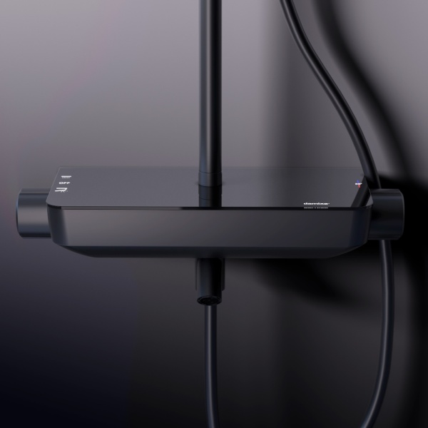 Душевая система со смесителем Damixa Scandinavian Pure 936760300 монтаж настенная с термостатом черный