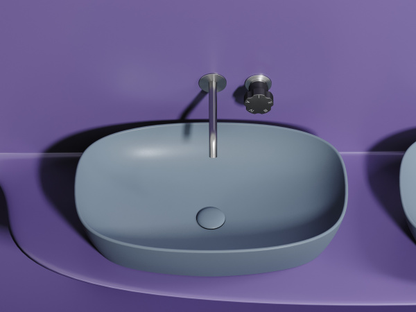 Раковина накладная овальная Ceramica Nova Element CN6049MHL фарфор цвет серо-голубой матовый