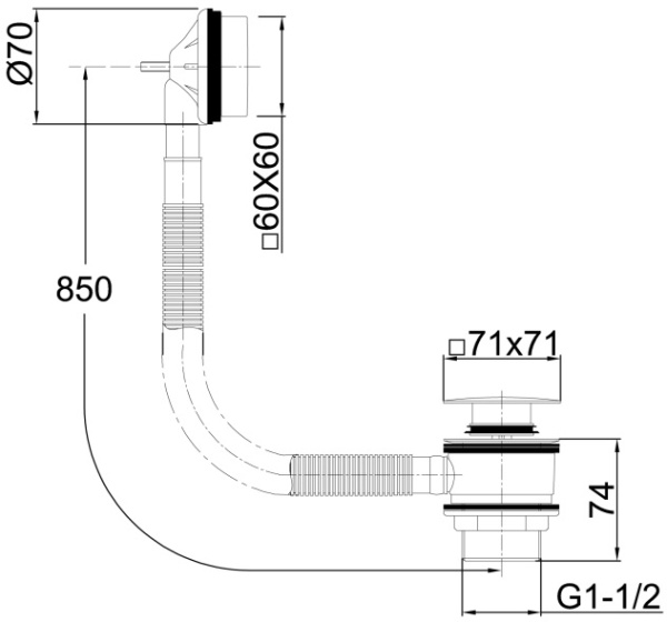 Слив-перелив для ванны автомат Allen Brau Infinity 5.21028-00 латунь/пластик хром