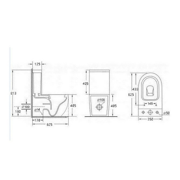 Унитаз напольный Esbano CRISAN ESUNCRISW Rimless фаянс белый